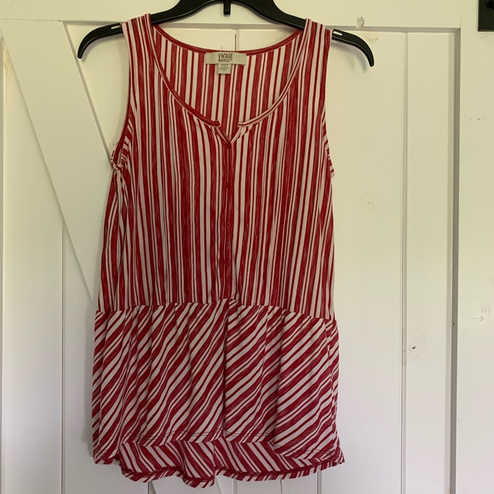 Vintage America striped red tank